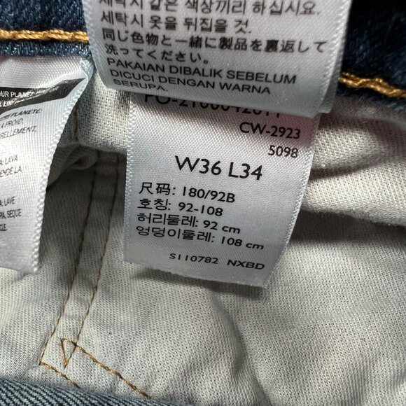 Levis 541 Denim Blue Jeans Size 36X34 Straight Leg Mid Rise‎ - Picture 5 of 5